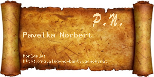 Pavelka Norbert névjegykártya